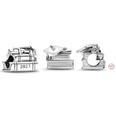 Sterling Silber 925 Graduation - Graduation Kappe, Buch und Schriftrolle 2023, Graduate Perle für Armband