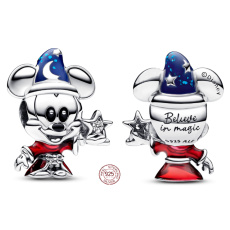 Charm Sterling Silber 925 Disney Mickey der Zauberlehrling, Perle für Weihnachtsarmband