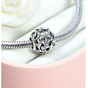 Charm Sterlingsilber 925 Wolf, grüne Augen, Perle für Armband Tier