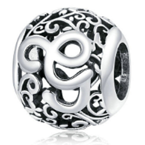 Sterling Silber 925 Magic Alphabet Buchstabe G mit Blumen, Perle für Armband