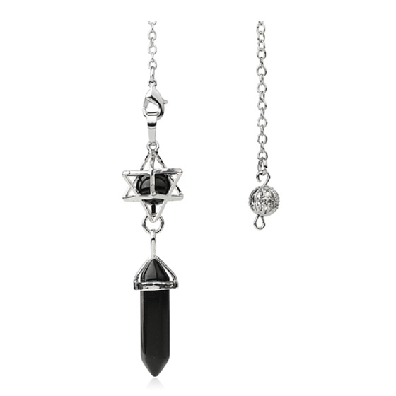 Onyx Merkaba + Pendel, Naturstein-Anhänger 71 x 8 x 8 mm, Lebenskraftstein