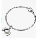Sterling Silber 925 Blühende Sonnenblume mit Aufschrift - Du bist mein Sonnenschein, aufklappbarer Armband-Anhänger Liebe