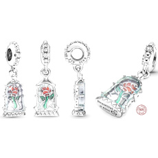 Charms Sterling Silber 925 Disney Die Schöne und das Biest Magic Rose, Armband Anhänger