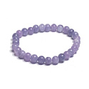 Angelit lila Armband elastisch Naturstein, Kugel 6 mm / 16 - 17 cm, Friedensstein
