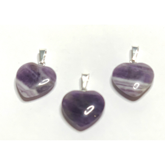 Amethyst Herz Anhänger Naturstein 1,5 cm 1 Stück, Stein der Könige und Bischöfe