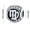 Jungfrau, Tierkreiszeichen, Anhänger für Armband aus Silber + Zirkonia, Kugel 9 mm 1 Stück