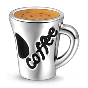 Sterling Silber 925 Kaffee-Liebhaber Tasse, Perle für Armband, Essen und Trinken Sterling Silber 925 Kaffee-Liebhaber Tasse, Perle für Armband, Essen und Trinken