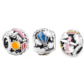 Charms Sterling Silber 925 Magical Summer Trips - Fliege mit mir weg, Reise Armband Perle