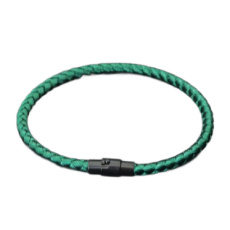 Lanový Magnetický náramek – zelený 19,5 cm x 4 mm, unisex Lanový Magnetický náramek – zelený 19,5 cm x 4 mm, unisex