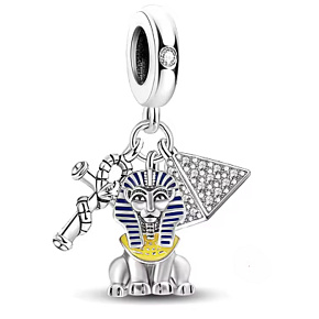 Charm Egypt - starověká mystika, ochrana a síla faraonů, 3v1 přívěsek na náramek cestování