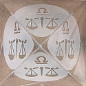 Kristallglas Pyramide klar, Sternzeichen Waage