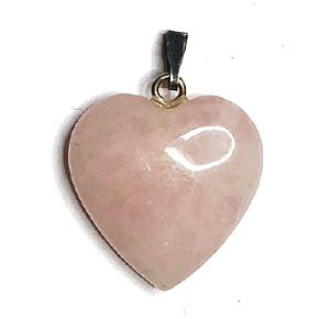 Rose Herz-Anhänger Naturstein 2,2 cm 1 Stück, Stein der Liebe