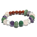 Chakra-Armband elastisch aus Naturstein, 16 - 17 cm