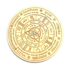 Pendelspielbrett aus Holz mit Sternzeichen 15 cm Pendelspielbrett aus Holz mit Sternzeichen 15 cm