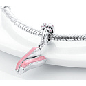 Charme Sterling Silber 925 Chic Stil - rosa Ballerinas - Ballett, Anhänger für Armband Interessen