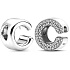 Sterling Silber 925 Alphabet Buchstabe C, Perle für Armband