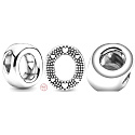 Sterling Silber 925 Alphabet Buchstabe O, Armband Perle
