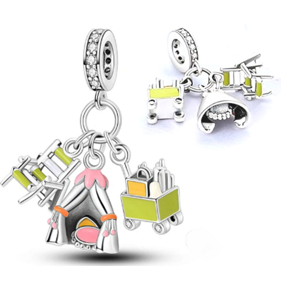 Charm Sterling Silber 925 Moving 3in1, reise armband anhänger