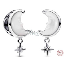 Charm Sterlingové stříbro 925 Měsíc a Severka, přívěsek na náramek vesmír Charm Sterlingové stříbro 925 Měsíc a Severka, přívěsek na náramek vesmír