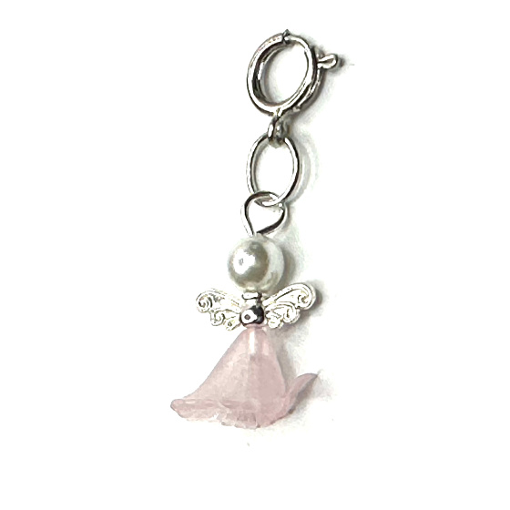 Engel tanzen Anhänger mit Flügeln rosa Rock 14 x 24 mm 1 Stück