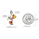 Charm Sterlingsilber 925 Spanien Flagge Herz - Stierkampf, Flamenco, Ich liebe Spanien 3-in-1 Anhänger für Armband Reisen