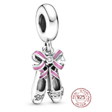 Charm Sterling Silber 925 Ballett-Schuhe, Anhänger Armband Interessen Charm Sterling Silber 925 Ballett-Schuhe, Anhänger Armband Interessen