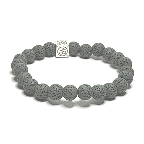 Lava grau mit königlichem Mantra Om, Armband elastischer Naturstein, Kugel 8 mm / 16-17 cm, geboren aus den vier Elementen Lava grau mit königlichem Mantra Om, Armband elastischer Naturstein, Kugel 8 mm / 16-17 cm, geboren aus den vier Elementen