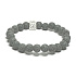 Lava grau mit königlichem Mantra Om, Armband elastischer Naturstein, Kugel 8 mm / 16-17 cm, geboren aus den vier Elementen
