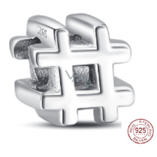 Charme Sterling Silber 925 Hashtag, Perle auf Armband Symbol Charme Sterling Silber 925 Hashtag, Perle auf Armband Symbol