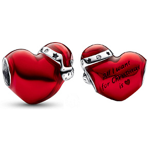 Charm Sterlingsilber 925 Rotes Weihnachtliches Herz, Perle für Armband Weihnachten Charm Sterlingsilber 925 Rotes Weihnachtliches Herz, Perle für Armband Weihnachten