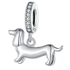 Charm Sterlingsilber 925 Hund - Dackel, Anhänger für Armband Tier