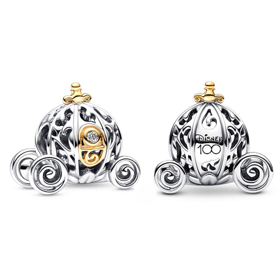 Charme Sterling Silber 925 Disney 100. jahrestag Cinderella - Zauberkutsche, Perle für Armband