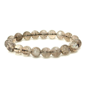 Azeztulit Armband elastischer Naturstein, Kugel 9,5 - 10 mm / 16 - 17 cm, Hochfrequenzenergie