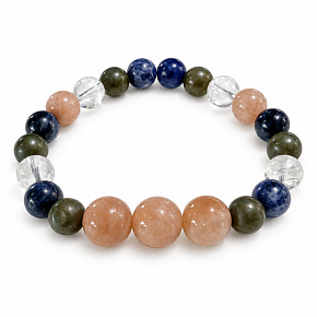 Armband mit Geschichte – Du bist die Beste, glaube an dich, natürliche Mineralien, Kugel 8 mm / Handgelenk 14–15 cm