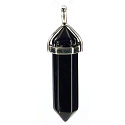 Obsidian Pendel Sechseck-Anhänger Naturstein 41 x 13 mm, Rettungsstein