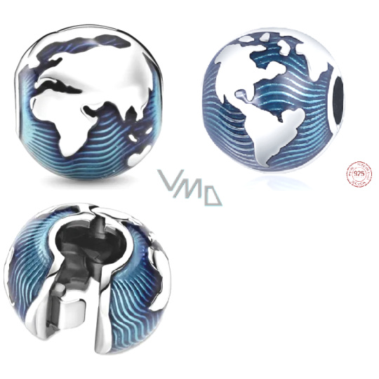 Charm Sterlingsilber 925 Planet Erde - blauer Planet überall zu Hause, also was auf der Erde? Stopper, Clip-Perle für das Armband Reisen Charm Sterlingsilber 925 Planet Erde - blauer Planet überall zu Hause, also was auf der Erde? Stopper, Clip-Perle für das Armband Reisen