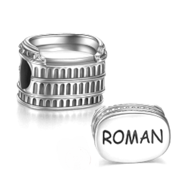 Sterling Silber 925 Rom - Kolosseum, Reise-Armband Perle