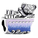 Charms Sterling Silber 925 Me to You Teddybär auf Boot, Perle auf Armband Tier