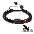 Onyx Steinbock Sternzeichen, Natursteinarmband, 8mm Kugel/ verstellbare Größe, Lebenskraftstein
