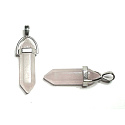 Rosenpendel Sechseck-Anhänger Naturstein 41 x 13 mm, Stein der Liebe