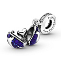 Charm Sterlingsilber 925 Planet Erde - Blauer Planet, 2-in-1 öffnend, innen Herz, Anhänger für Armband Weltraum