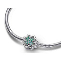 Charme Sterling Silber 925 Vierblättriges Kleeblatt geteilt, 2in1 Perle am Glücksarmband