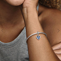 Charm Sterling Silber 925 Herz und Himmel fallender Stern 2in1, Liebesarmband-Anhänger
