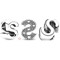 Charme Sterling Silber 925 Alphabet Buchstabe S, Perle für Armband