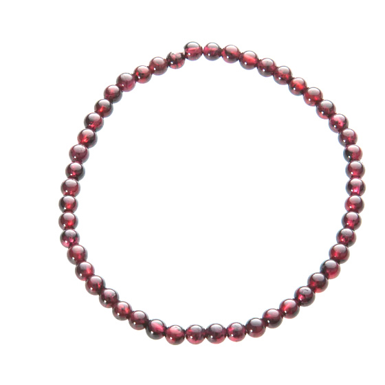 Granat-Armband elastisch Naturstein, Kugel 4 mm / 19 cm, Stein des Feuers, Liebe