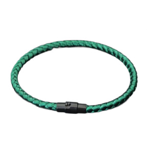 Lanový Magnetický náramek – zelený 21,5 cm x 4 mm, unisex