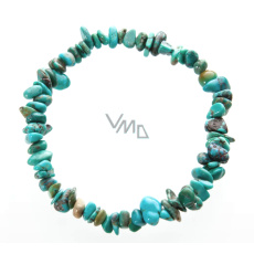 Türkisarmband elastisch gehackter Naturstein 19 cm, Glücksstein, Talisman der Reisenden und Tierliebhaber