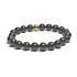 Kohlekristall-Armband elastisch Naturstein, Kugel 8 mm / 16 - 17 cm