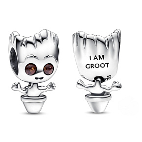 Charms Sterling Silber 925 Marvel Guardians of the Galaxy Tanzender Groot, Perle für Armband