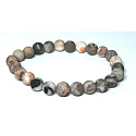 Jaspis Zebra Armband elastischer Naturstein, Kugel 8 mm / 16-17 cm, Stein der positiven Energie